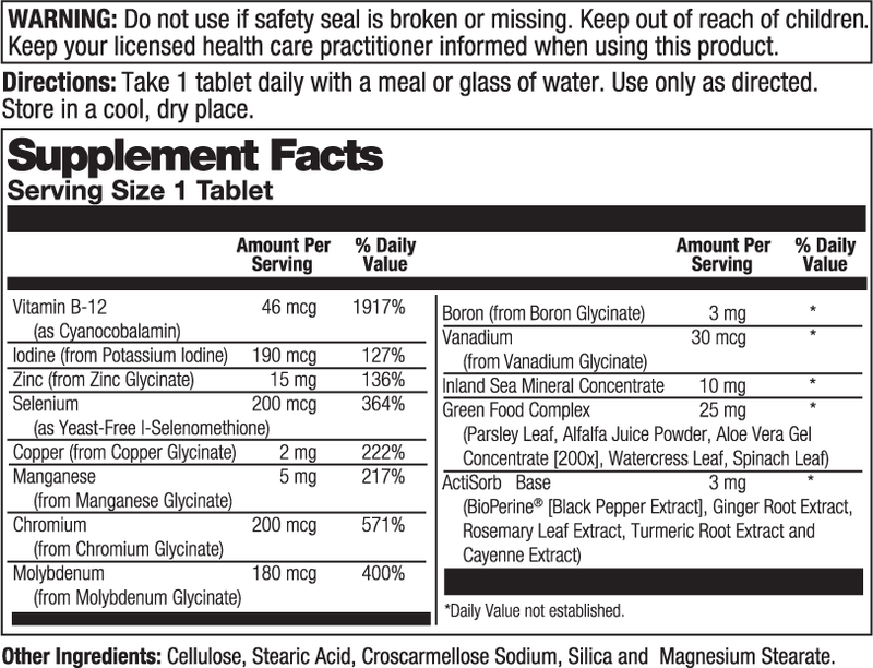 Trace Minerals Tablets: Tablet / 30ct – Great Earth Vitamins - Texas
