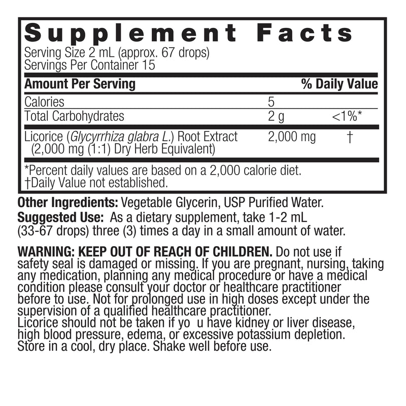 Licorice Root Liquid Extract 1oz Alcohol-Free