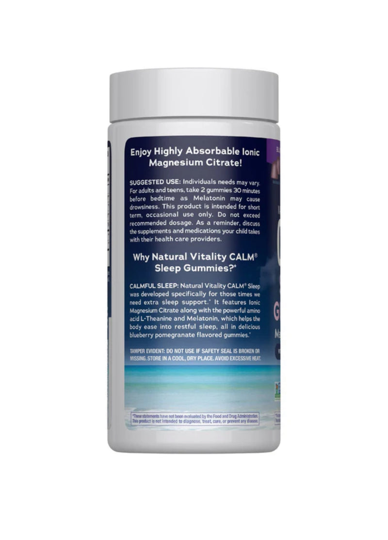 CALM Sleep with Melatonin Gummies Blueberry-Pomegranate Flavor, 120 Tasty Gummies