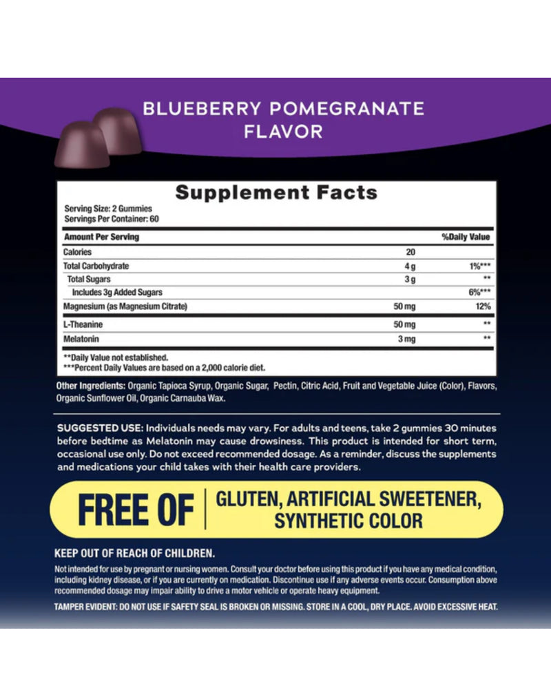 CALM Sleep with Melatonin Gummies Blueberry-Pomegranate Flavor, 120 Tasty Gummies