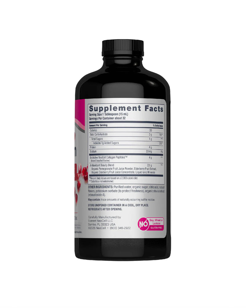 NEOCELL Collagen Liquid, 16 FL OZ Pomegranate Flavor
Clean, delicious taste