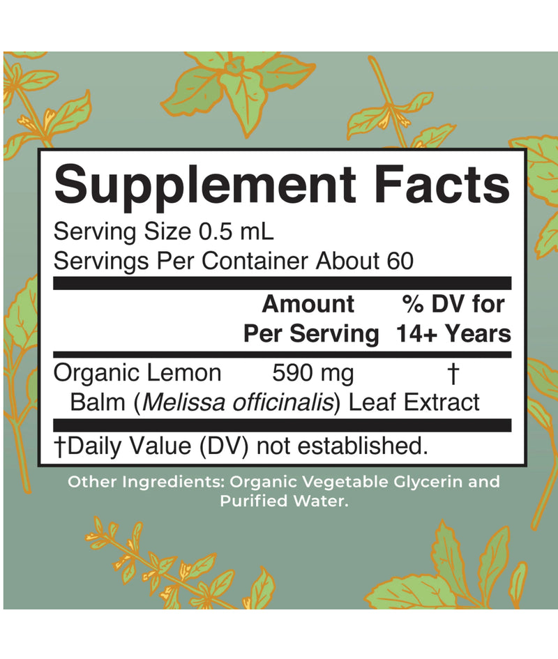 Organic Lemon Balm Leaf Extract 1 fl oz