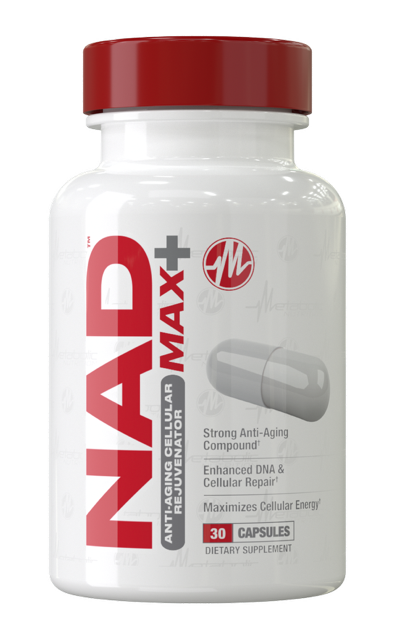 Metabolic Nutrition NAD MAX Plus+ 450mg of NAD + Fenugreek, Quercetin, Resveratrol and Fo-ti Extract for Anti-Aging Cellular Rejuvination, Also Supports Cellular Energy,30 Vegetable Capsules