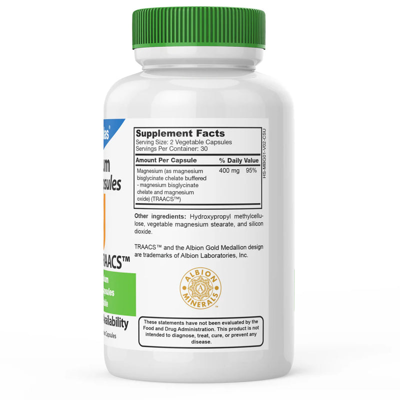 DrFormulas Magnesium Glycinate 400 mg for Women, Men, Kids Supplement with Chelated TRAACS Magnesium Bisglycinate Capsules for High Absorption, 30 Day Supply