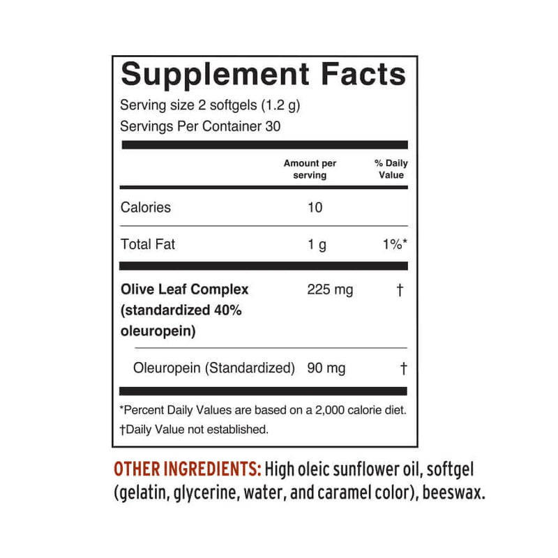 Olive Leaf Complex Immune Support 60 Softgels