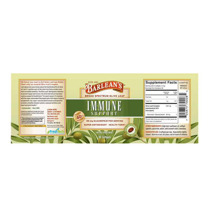 Olive Leaf Complex Immune Support 60 Softgels