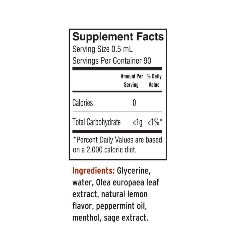 Immune Support Throat Spray - Peppermint
Olive Leaf Complex