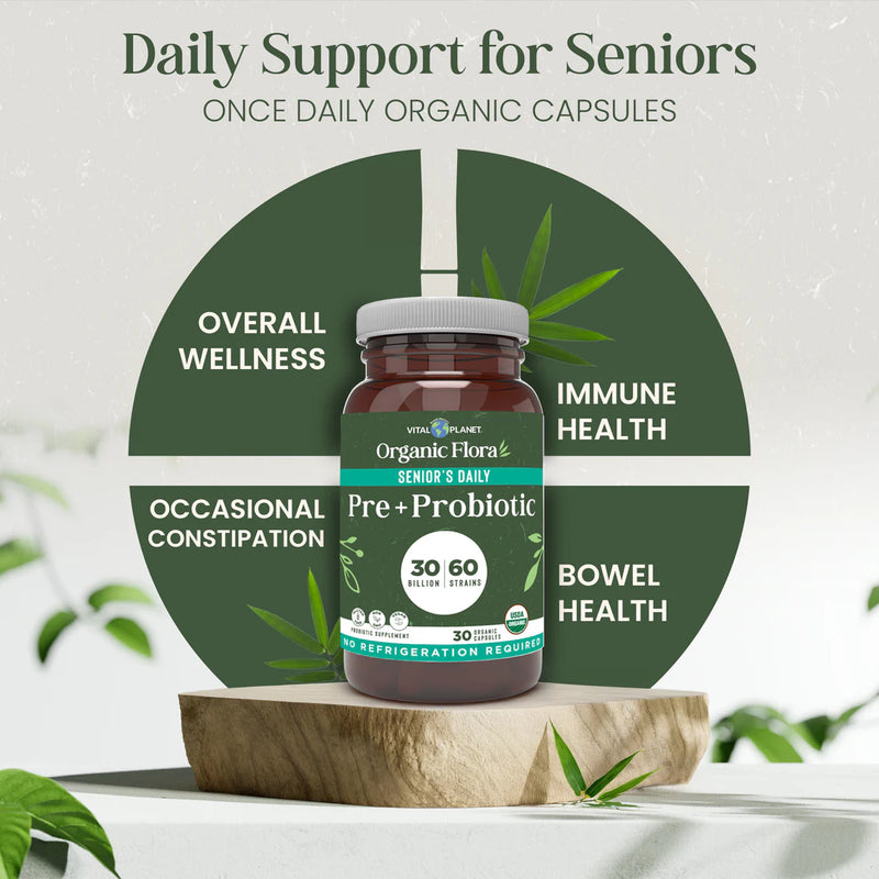 Vital Planet Shop  Organic Flora Senior’s Daily Probiotic Supplement