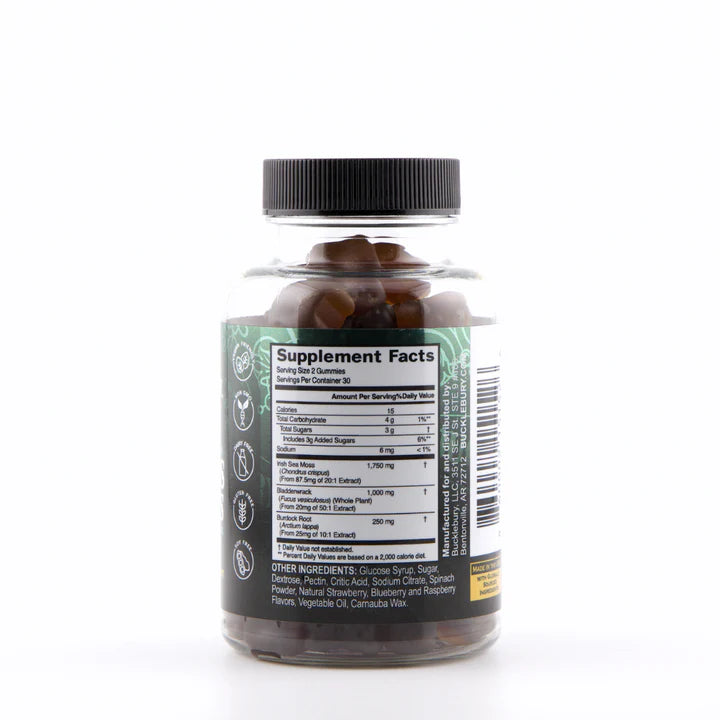 Bucklebury Wildcrafted Irish Sea Moss Gummies 60 Count