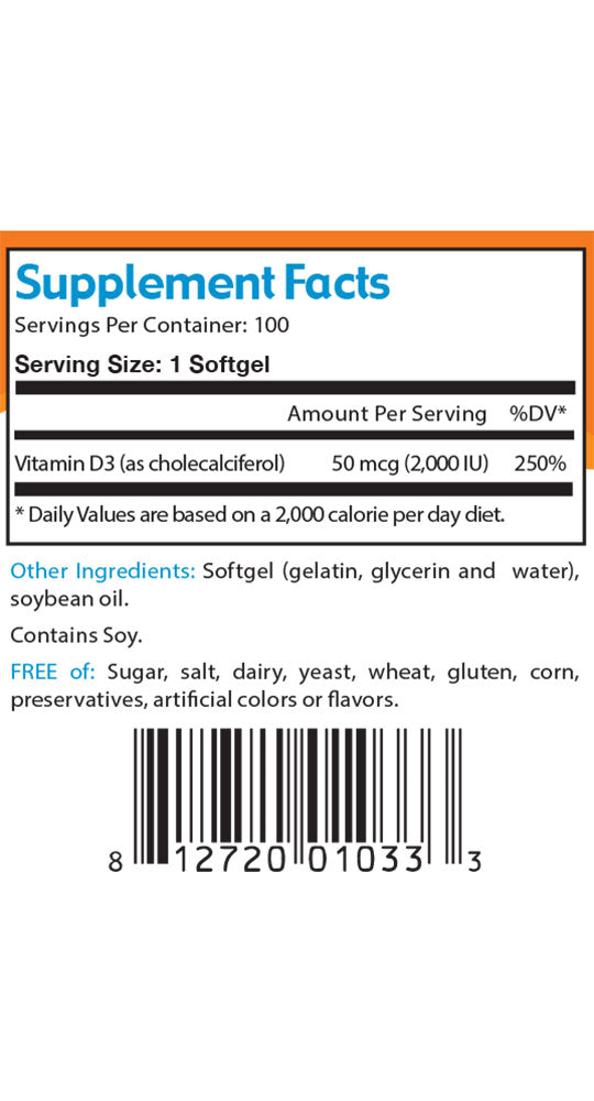 Vitamin D3 (2,000 IU)