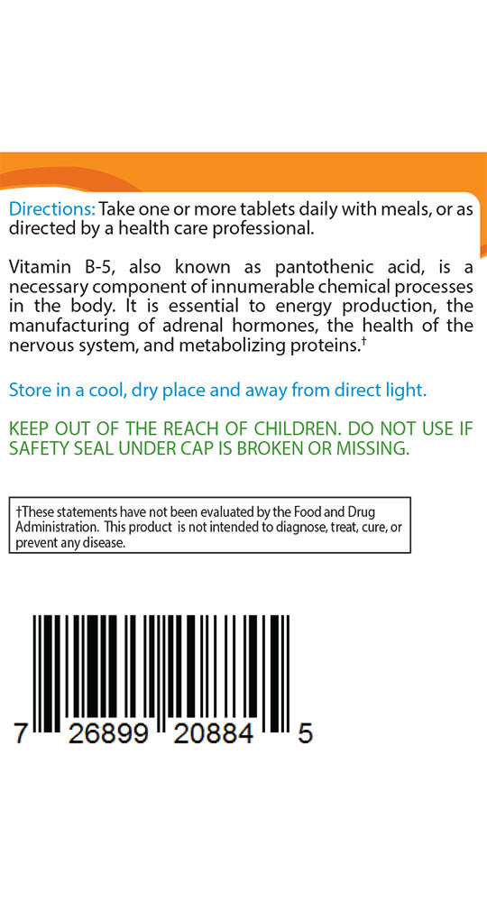 Pantothenic Acid 500 mg