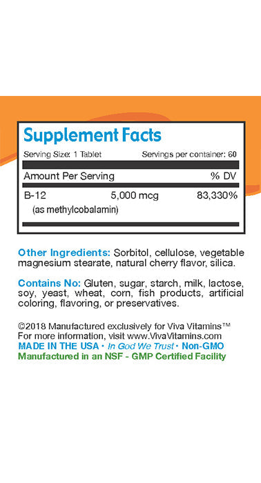 B-12 Methycobalamin 5000mcg